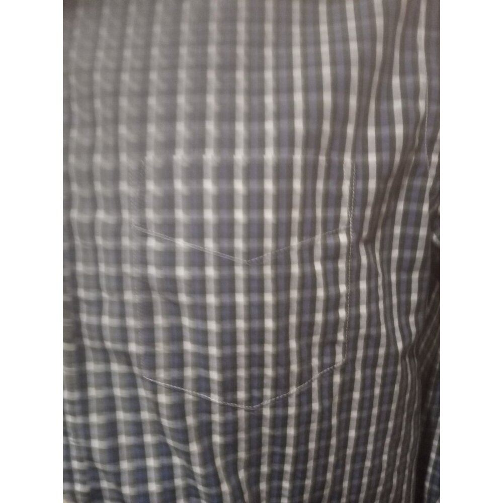 UNTUCKit Men M Blue White Plaid Rocchetta Long Sleeve Button Up Shirt Slim Fit - Picture 2 of 12